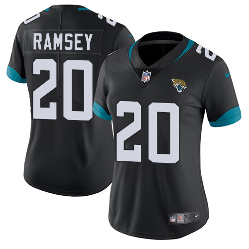 Nike Jacksonville Jaguars #20 Jalen Ramsey Black Team Color Women Stitched NFL Vapor Untouchable Limited Jersey->women nfl jersey->Women Jersey